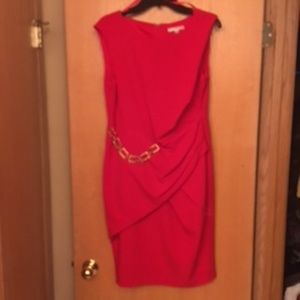 Studio One NY Red  Pleat Waist Dress